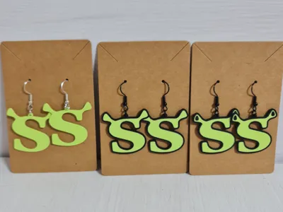Shrek "S" Letter - Earrings