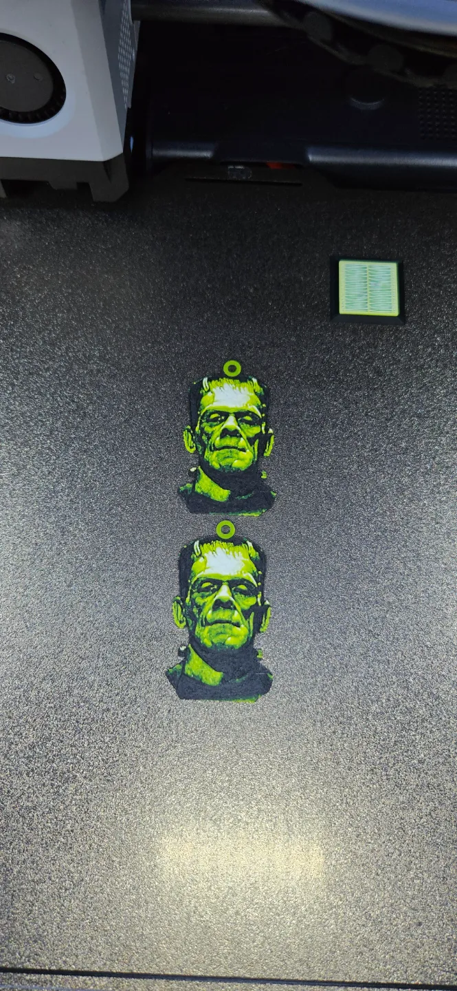 Frankenstein earrings view 2