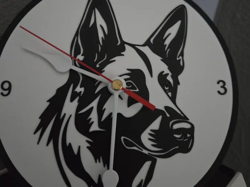 german shepherd dog clock