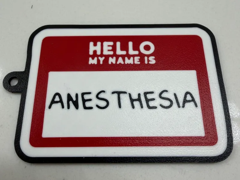 Hello Anesthesia Name tag