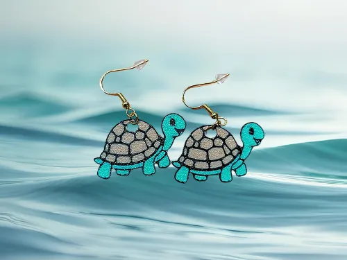 Pendientes de tortugas a doble cara y multicolor