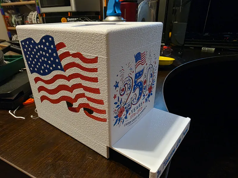 Kleenex box with trash bin