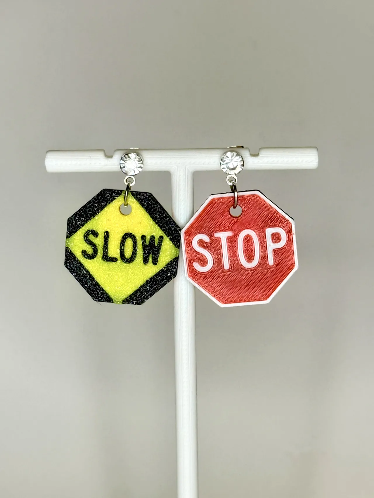 Stop/Slow Sign Earring view 4