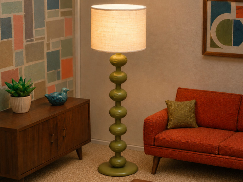 Miniature Beaded Floor Lamp with Shade