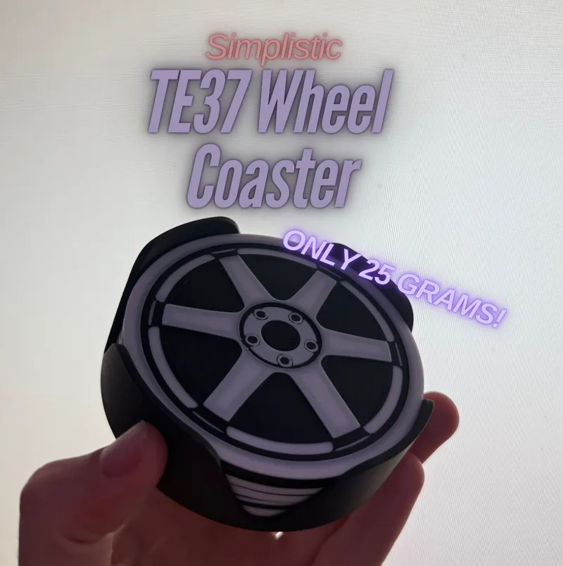 Simple TE37 Wheel Drink Coaster