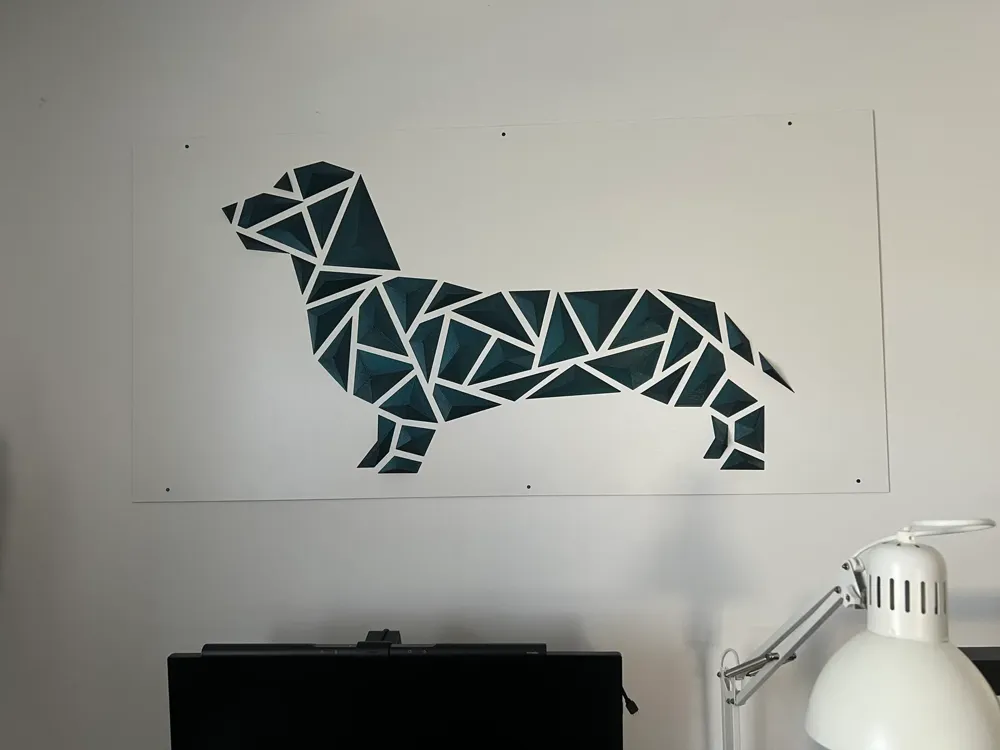 Geometric dog wall art “Dachshund style” by dgemily MakerWorld