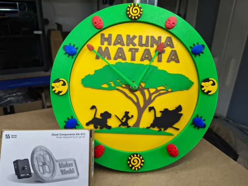 lion king hakuna matata wall clock optional stand