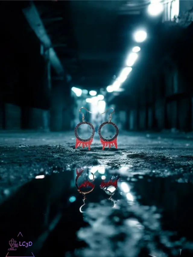 Squid game blood earrings