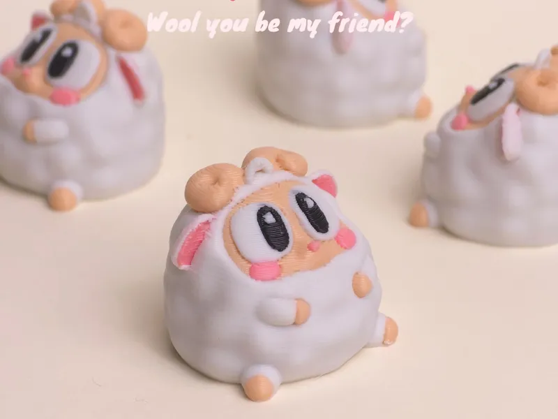 Cute sheep keychain
