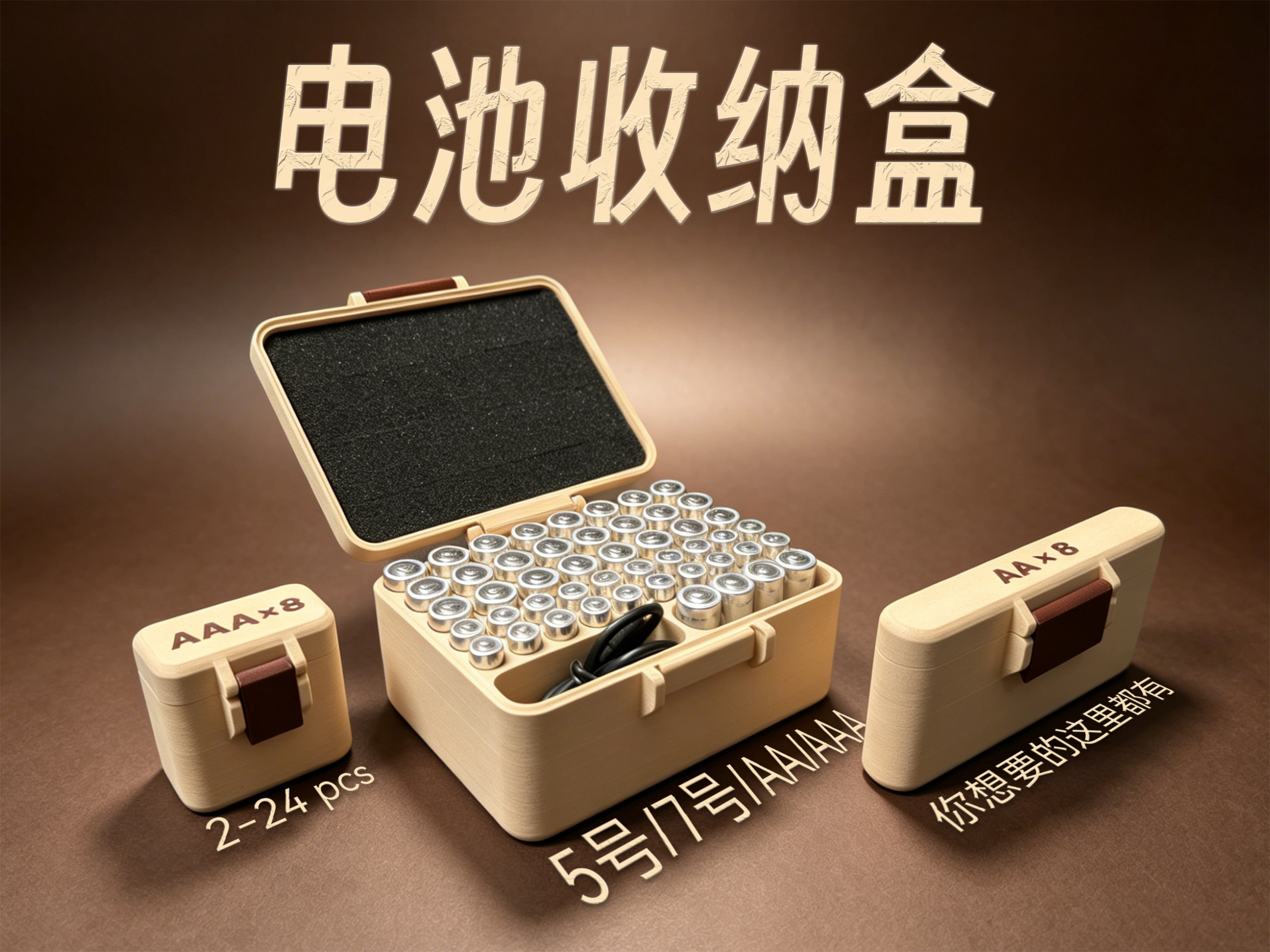 Miniatura 4 do modelo 3D 5号/7号电池收纳盒｜2-24节/混放/全打印
