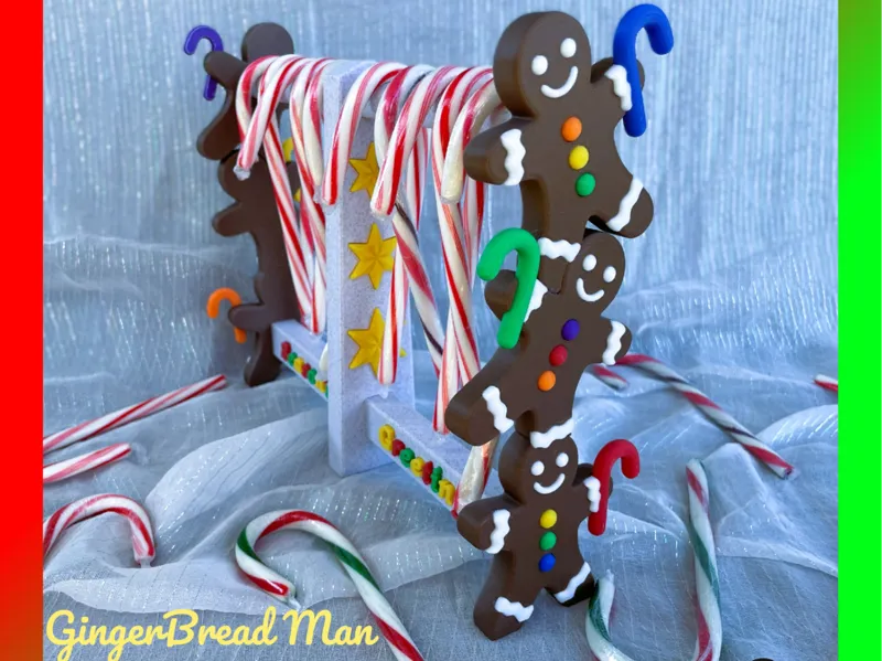 Gingerbread Man, Candy Cane Stand 