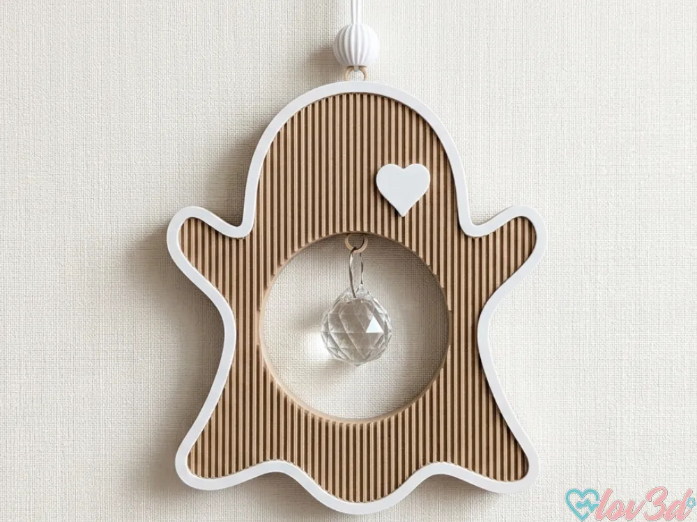 Adorno temático: Cute Boho Ghost Crystal Suncatcher. Referencia del modelo original.