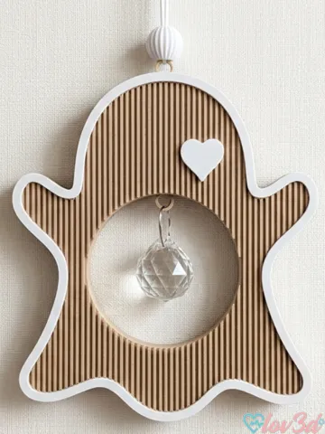 Adorno temático: Cute Boho Ghost Crystal Suncatcher — vista de referencia 2