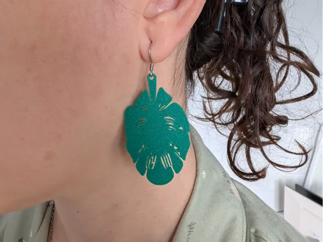Aretes de hojas grandes y redondas