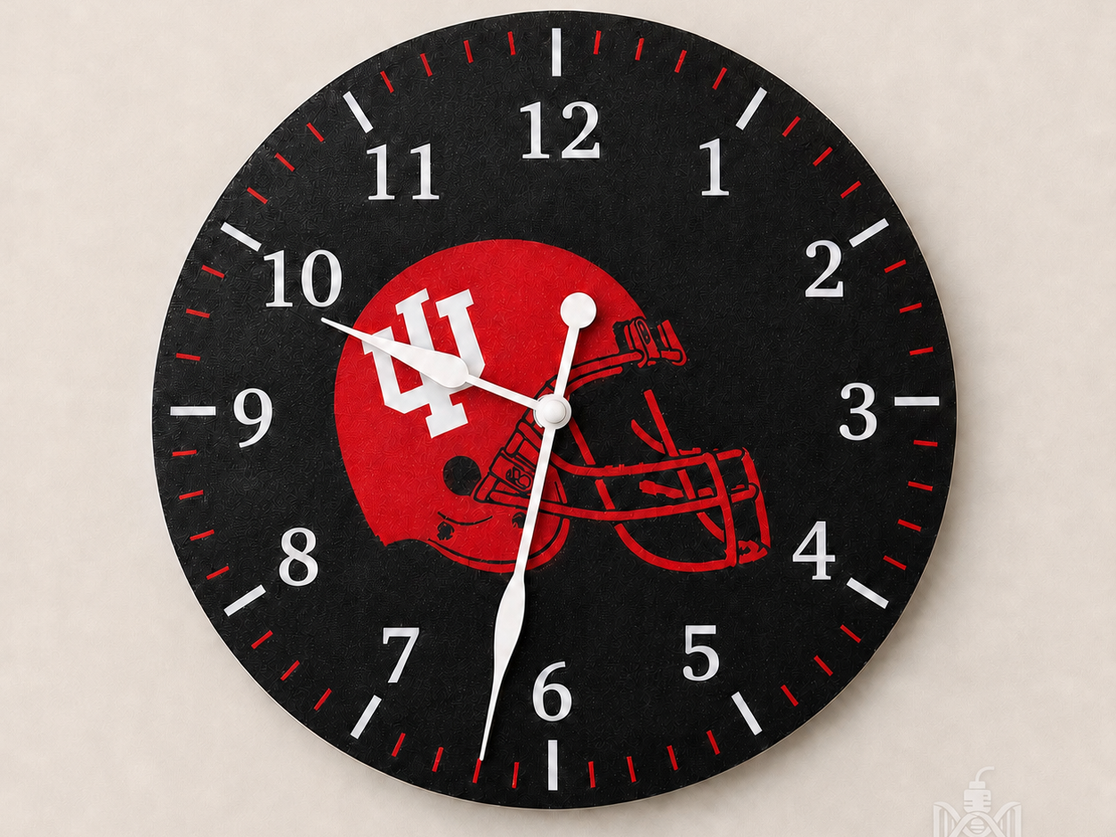 Crimson & Cream Basketball Wall Clock - Multicolor