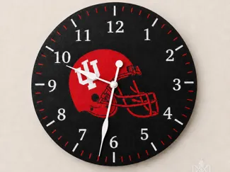 Crimson & Cream Basketball Wall Clock - Multicolor