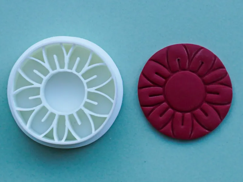 Floral Circle Polymer Clay Cutter Earring Necklace