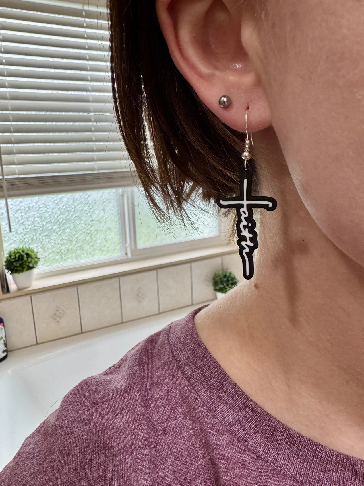 Faith Cross Earrings view 2