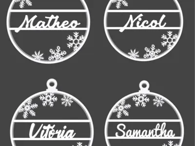 Christmas Ornaments Set Editable Name M/N/V/S