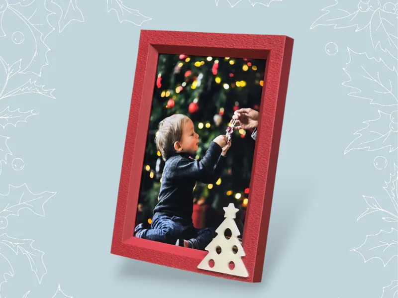 Cornice Natale 10x15 Verticale con Albero