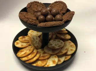 Two tiered cake and snack stand, serving stand