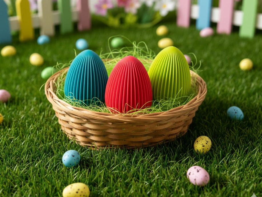 Modern Ribbed Easter Egg