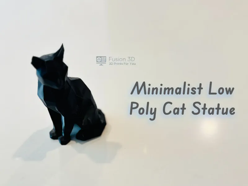 Minimalist Low-Poly Cat Statue