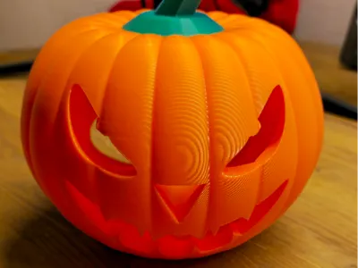 Pumpkin with face and tealight opening