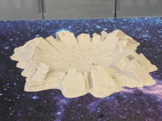 Crater terrain with peg to use with action figures