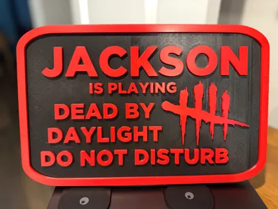 Dead By Daylight Door Sign - Name - Jackson
