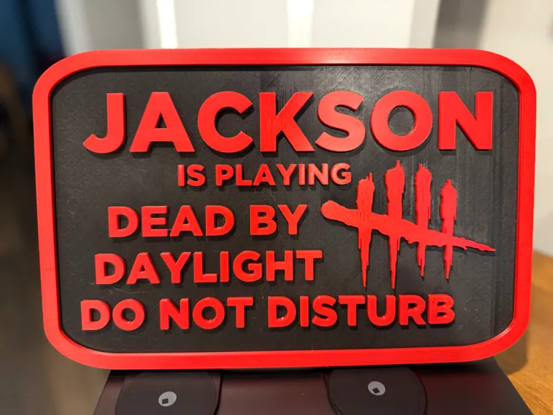 Dead By Daylight Door Sign - Name - Jackson