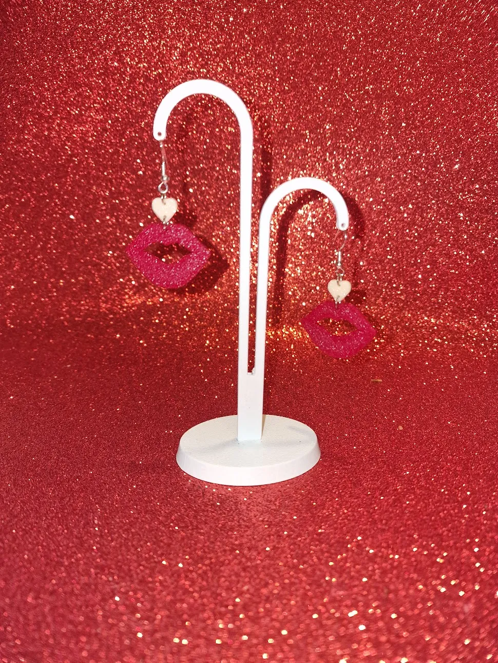 Valentine kiss earrings view 3