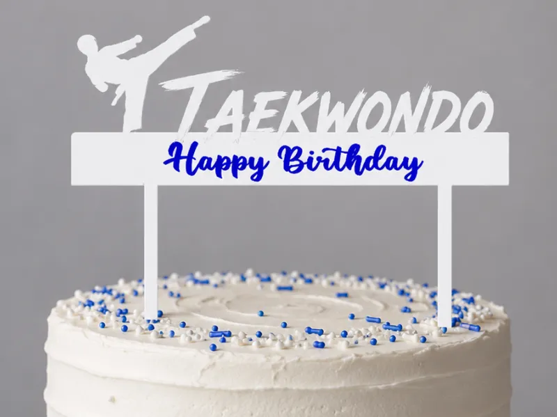 Taekwondo Happy Birthday Cake Topper