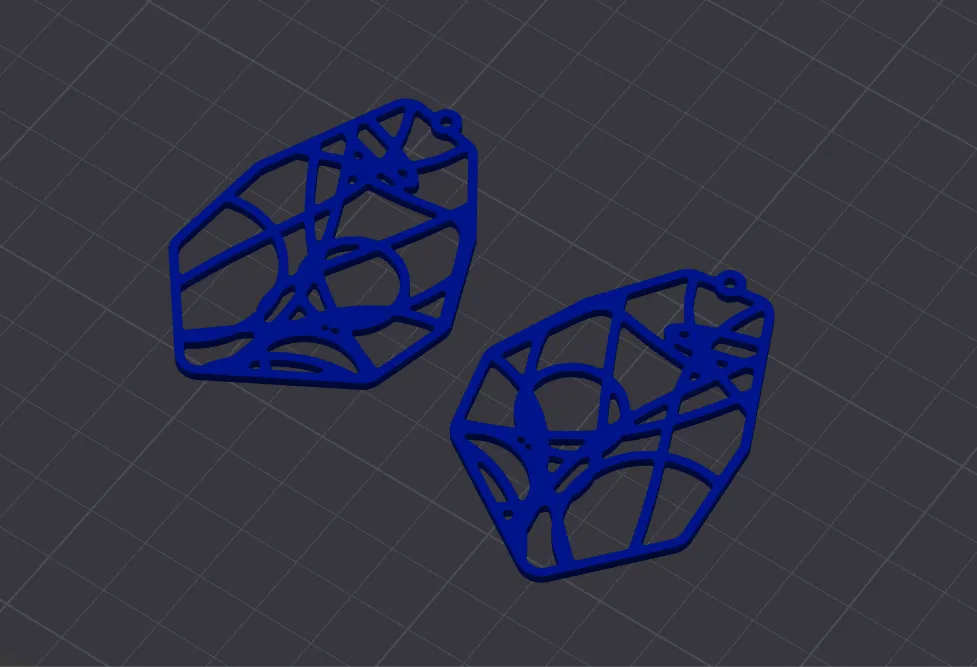Elegant Earrings - Quick Gift & Print - Model #01 view 3