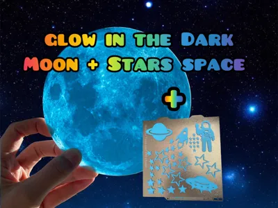 Glow in the Dark - Moon + Night Sky - for Kids