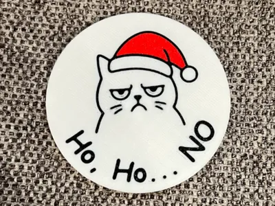 "Ho, Ho… NO", Grumpy Cat Christmas Magnet
