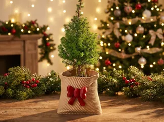 Geschenk‑Pflanzsack mit Schleife