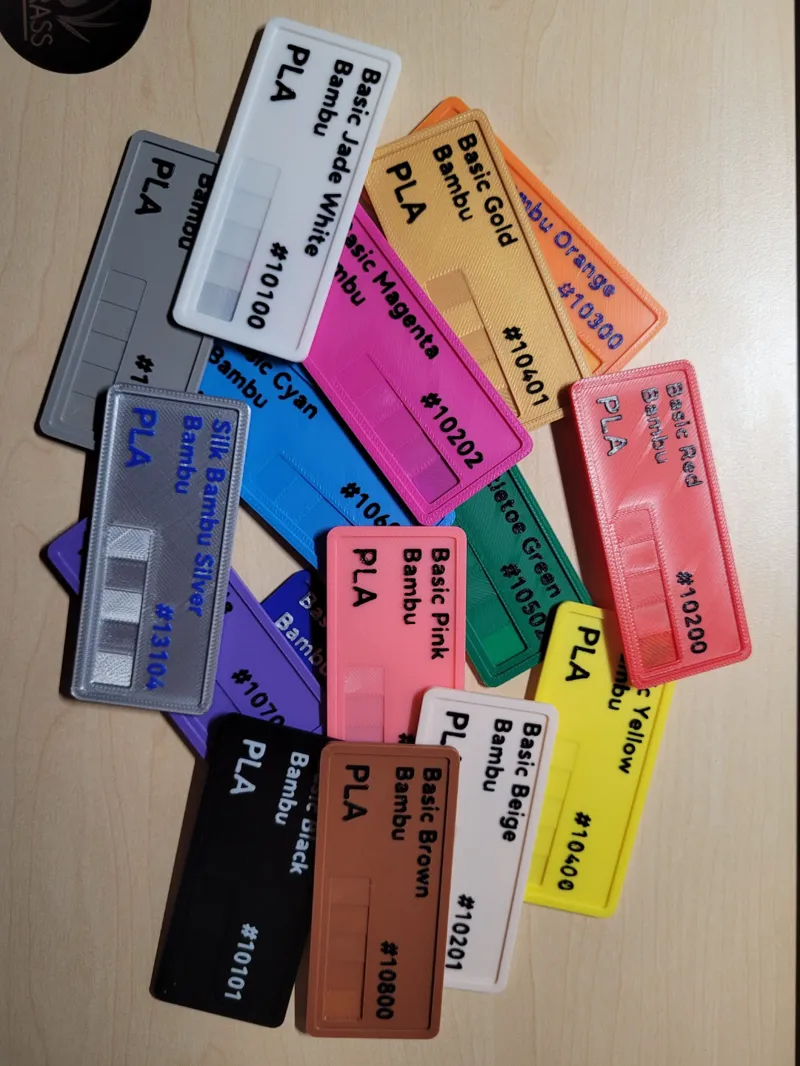 Bambu Filament Swatches