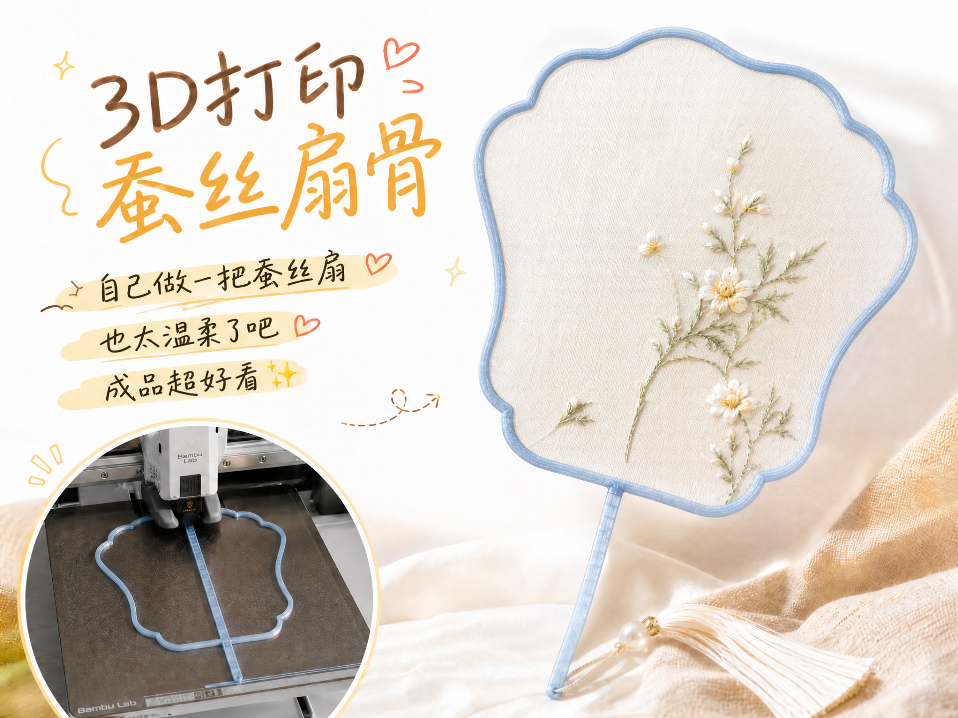 蚕丝扇子骨