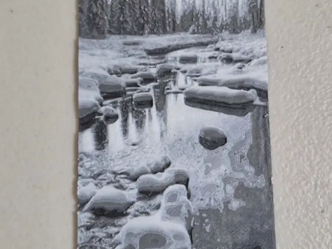Hueforge Winter Brook scene.