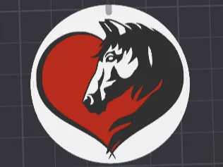 Heart and Horse Keychain 5cm