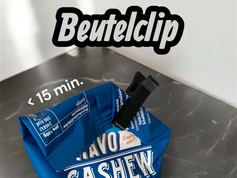 Einfacher und Stabiler Beutelclip