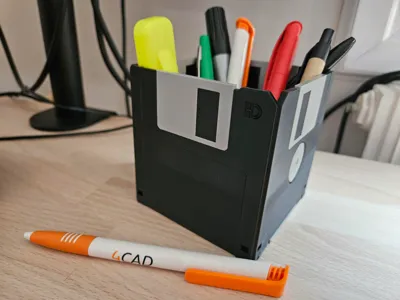 Disk Pen Holder - 3"1/2 Floppy Disk Pencil Holder