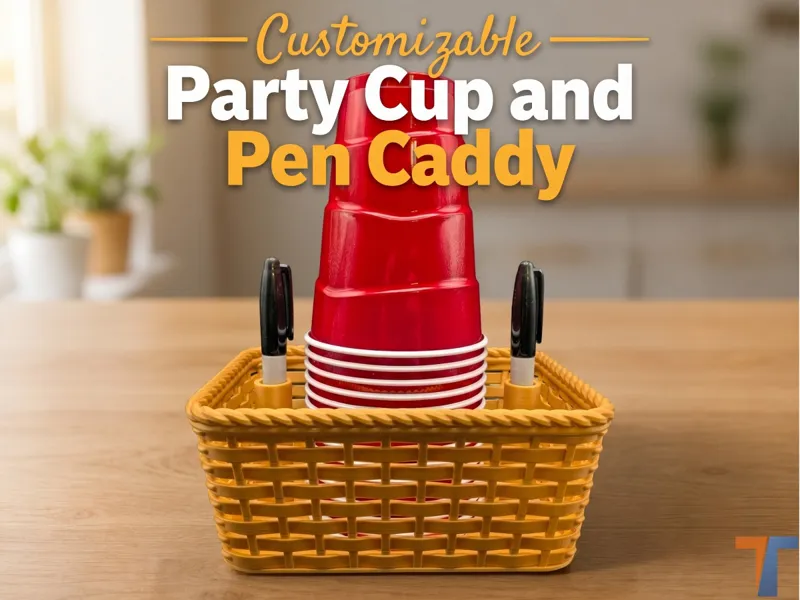 Customizable Party Cup & Marker Caddy Basket
