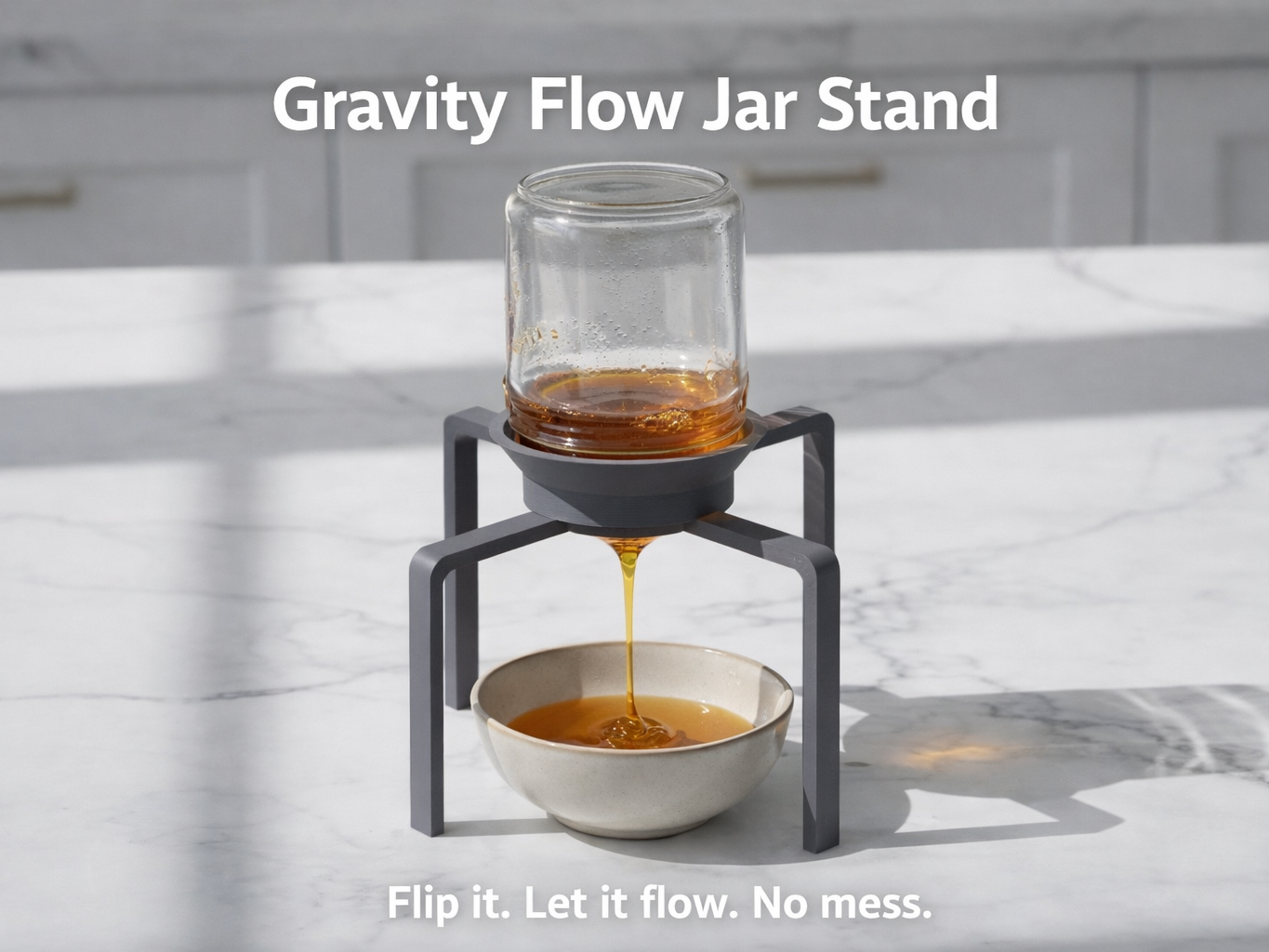 Honey Jar Stand – No-Drip Dispenser Holder
