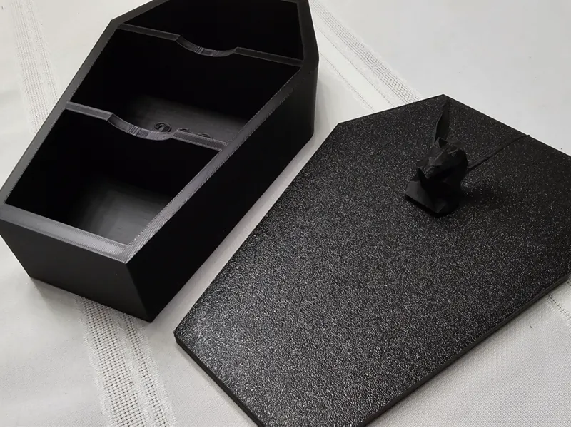 Coffin with Bat Jewelry Box