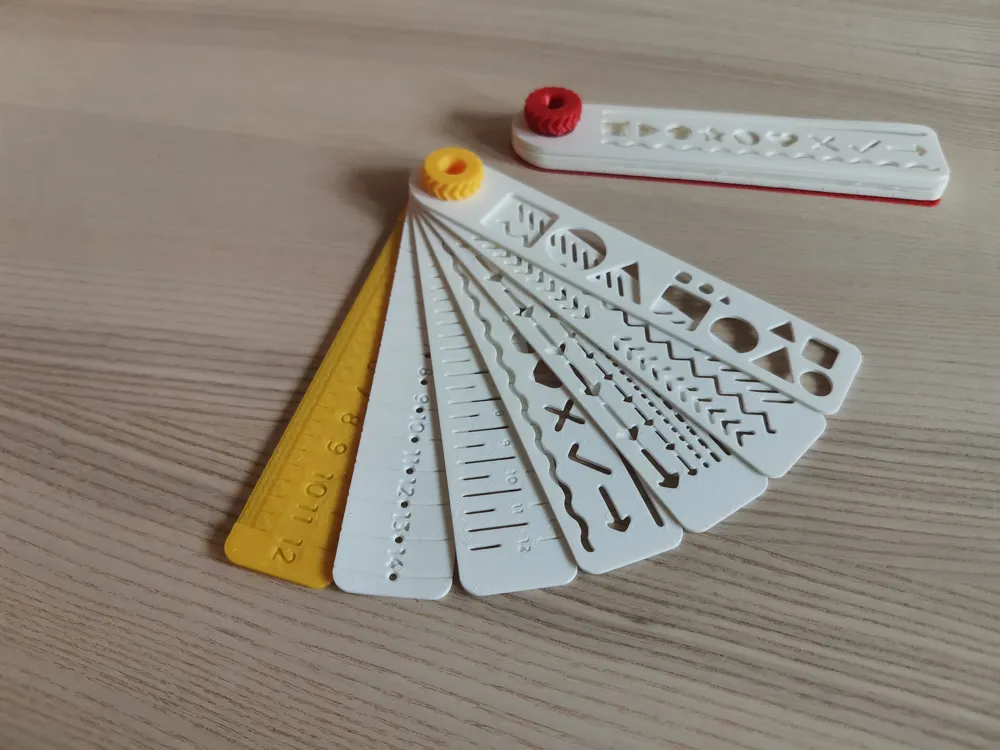 Foldable Modular Ruler & Stencil Set - Free 3D Print Model - MakerWorld