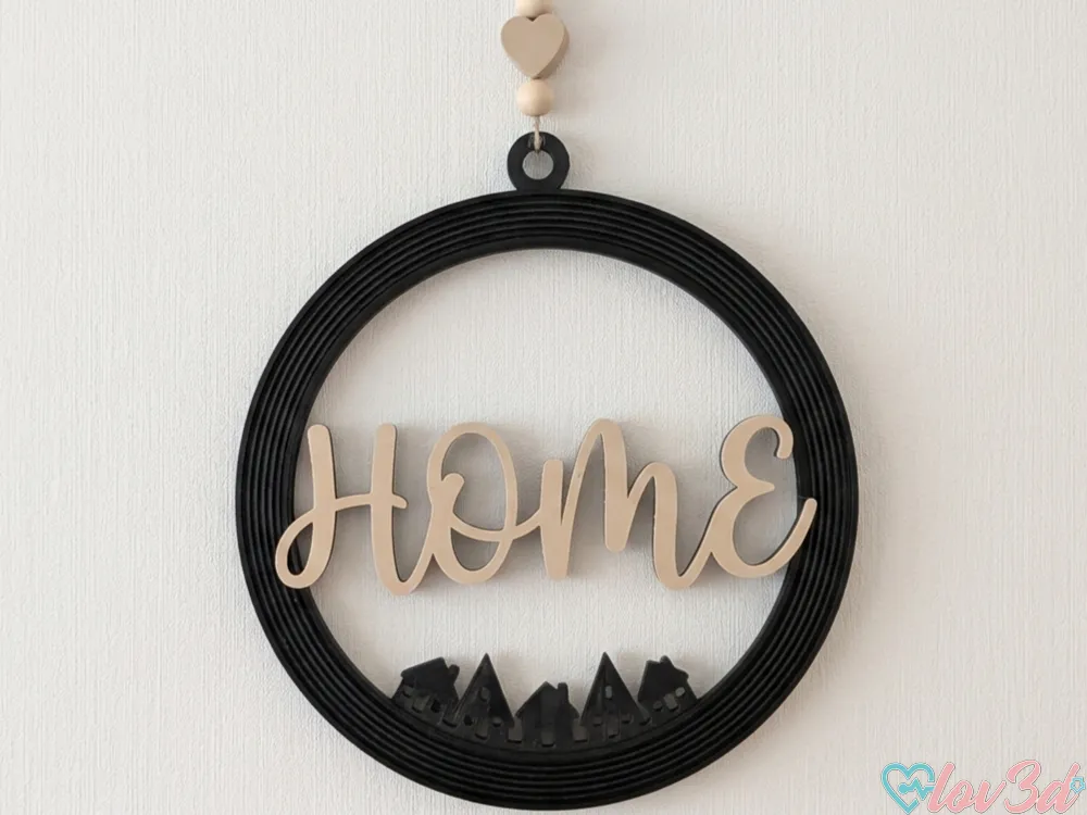 Letrero o emblema decorativo: Modern HOME Village Wall Decor. Referencia del modelo original.