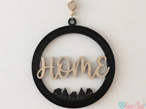 Letrero o emblema decorativo: Modern HOME Village Wall Decor — referencia de MakerWorld