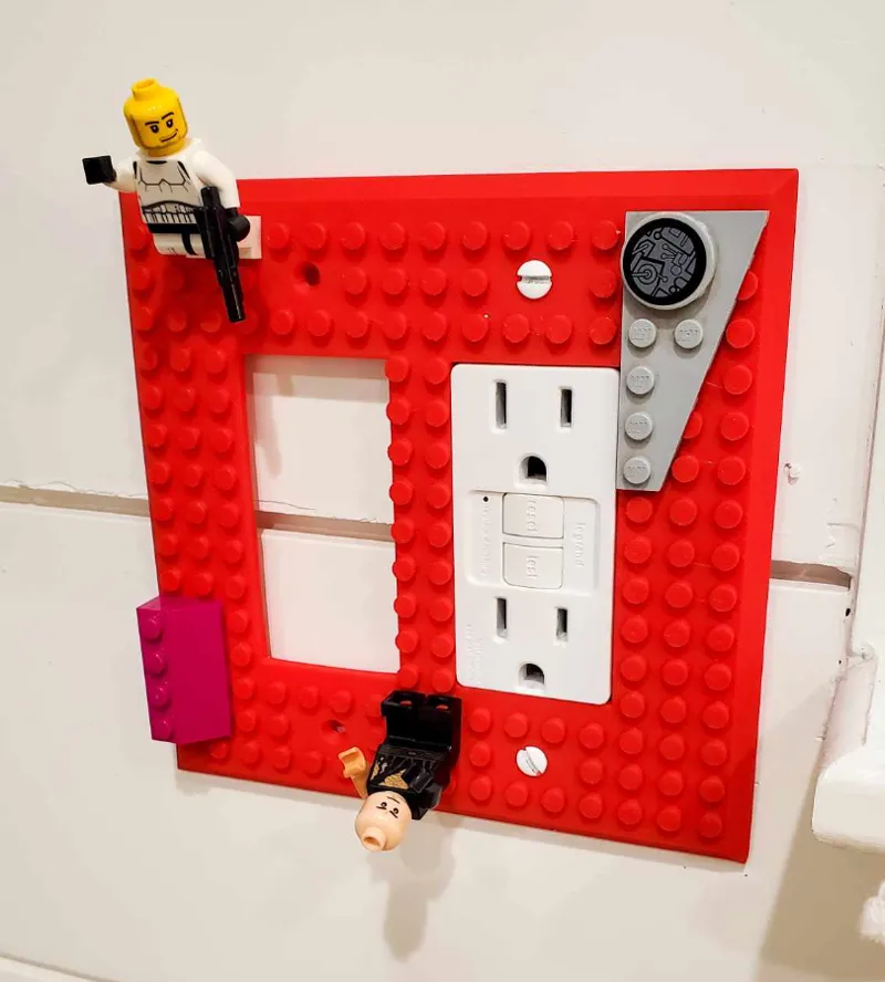 Double GCFI paddle brick cover plate - med profile